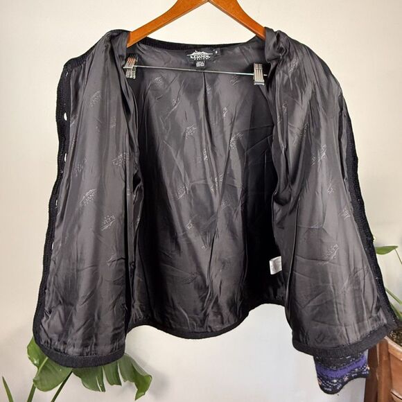 Vintage Icelandic Design Wool-Blend Floral Tapestry Cardigan Jacket, Medium - Picture 7 of 11